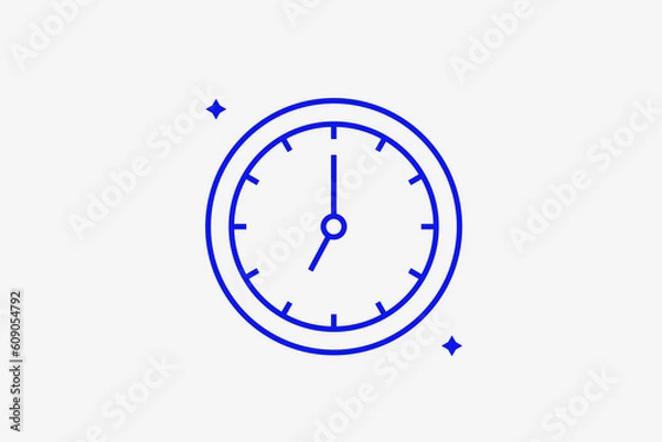 Fototapeta time illustration in flat style design, vector icon.