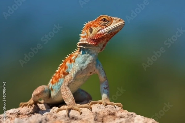 Fototapeta Agama Lizard in the natural environment Generative AI