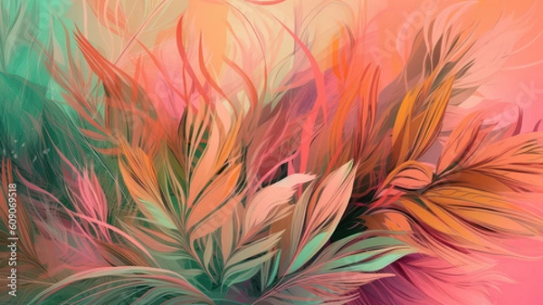 Fototapeta Exotic Pink and Orange Abstract Background