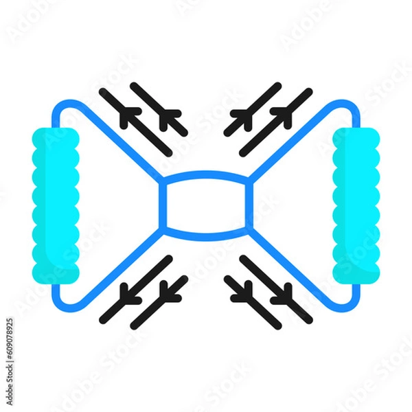 Obraz chest expander concept, Strandpulling vector color icon design, Fitness and Wellness symbol, Workout and Weightlifting sign, Personal training equipment stock illustration