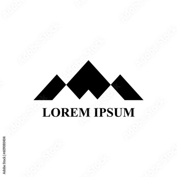 Obraz mountain logo vector, geometric logo icon silhouette design illustration isolated white background