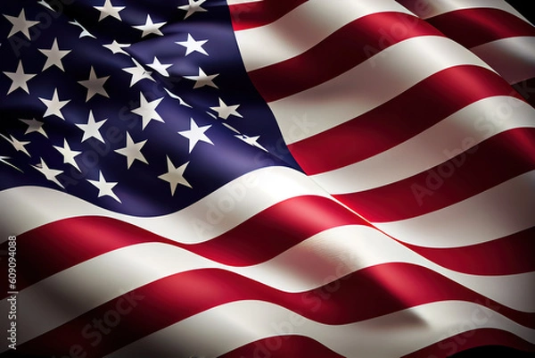 Fototapeta American flag background shot and lit in studio. Generative Ai