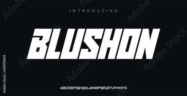 Fototapeta Blushon Abstract Fashion Best font alphabet. Minimal modern urban fonts for logo, brand, fashion, Heading etc. Typography typeface uppercase lowercase and number. vector illustration full Premium look