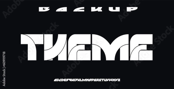 Fototapeta Theme Abstract Fashion Best font alphabet. Minimal modern urban fonts for logo, brand, fashion, Heading etc. Typography typeface uppercase lowercase and number. vector illustration full Premium look