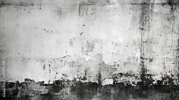 Fototapeta Abstract background of old white concrete wall with black texture. Generative AI