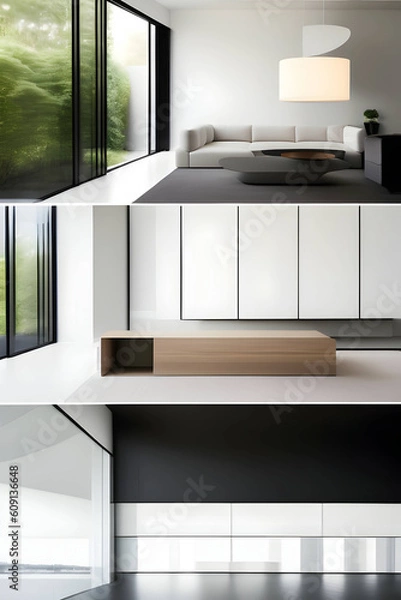 Fototapeta Aesthetic interiors and office spaces. Generative AI