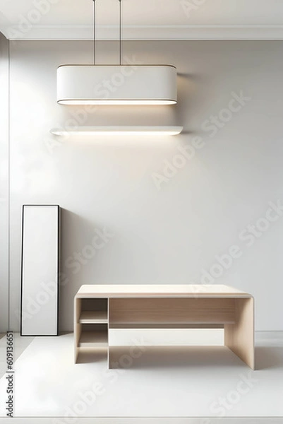 Fototapeta Aesthetic interiors and office spaces. Generative AI