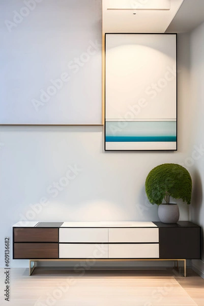 Fototapeta Aesthetic interiors and office spaces. Generative AI
