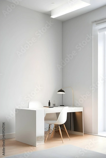 Fototapeta Aesthetic interiors and office spaces. Generative AI
