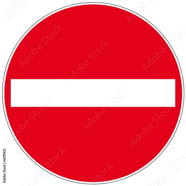 Obraz Ulica jednokierunkowa, przejazd przez zabroniony