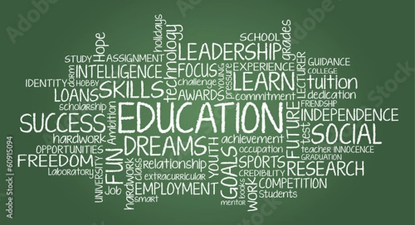 Obraz Education related tag cloud illustration