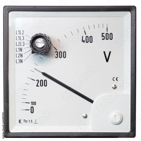 Fototapeta The industrial voltmeter
