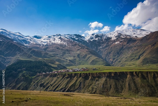 Obraz landscape in the mountains. Georgian border