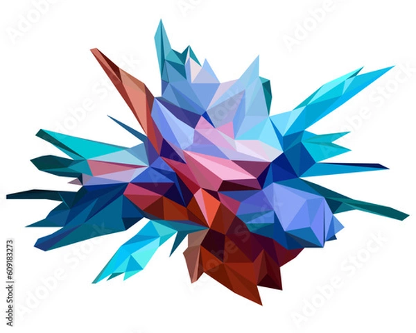 Fototapeta Flat multi colorful polygon template  texture background ,modern triangle diamond shape design concept