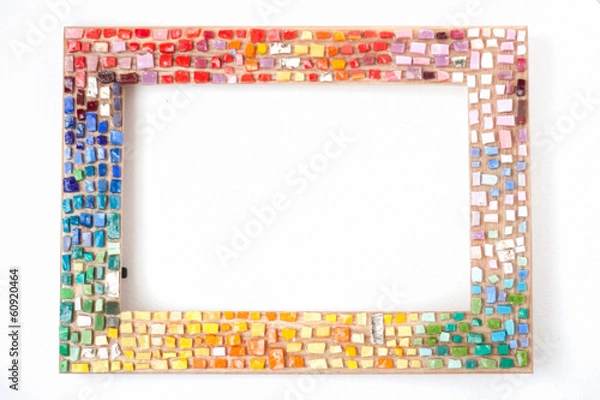 Fototapeta Photo frame decorated with colorful mosaic