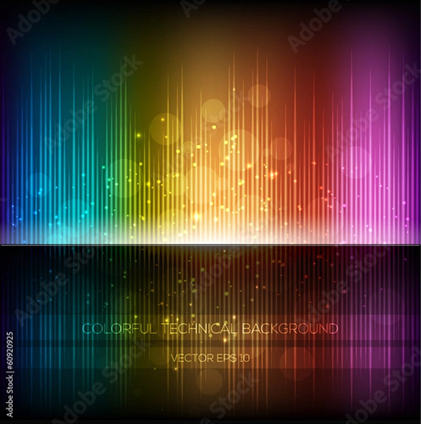 Obraz Abstract equalizer background. Multicolor rainbow wave.