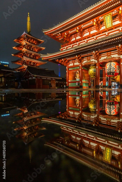 Obraz 雨の浅草浅草寺