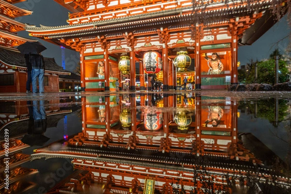 Obraz 雨の浅草浅草寺