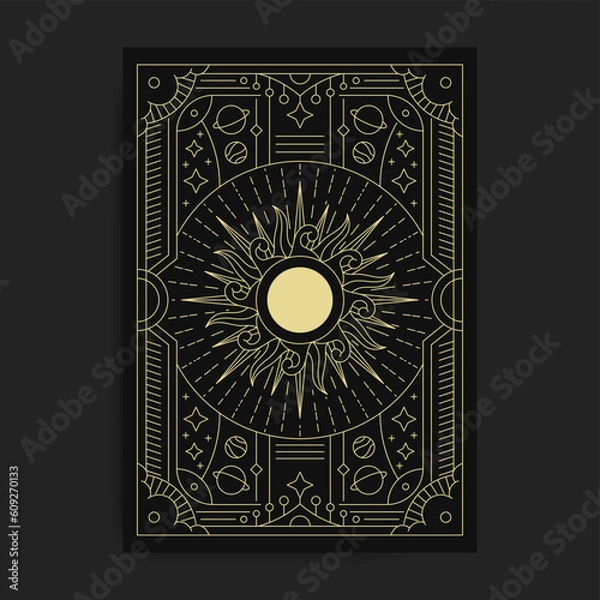 Obraz Sun or solar Golden Line Art