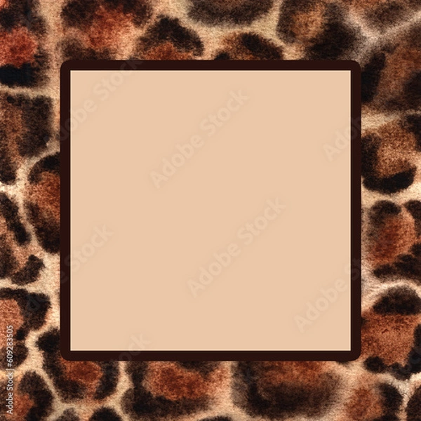 Fototapeta Leopard print banner with place for text