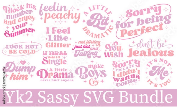 Obraz Yk2 Sassy Girl Retro Craft SVG Bundle.