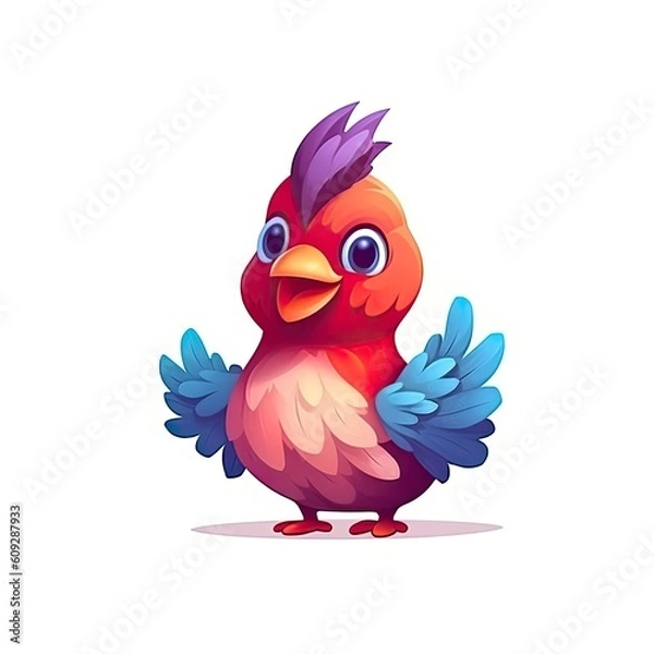 Fototapeta Chicken cute character illustration. Generative AI
