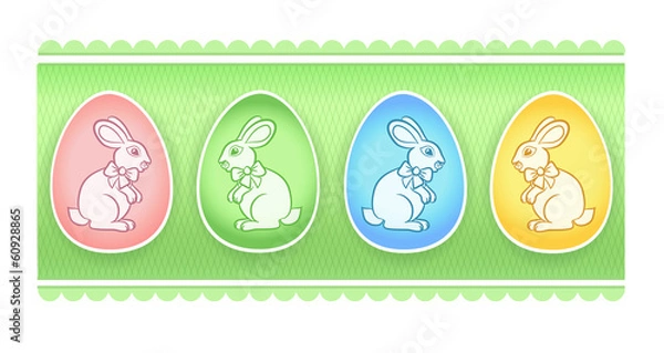 Obraz Easter eggs with bunnies