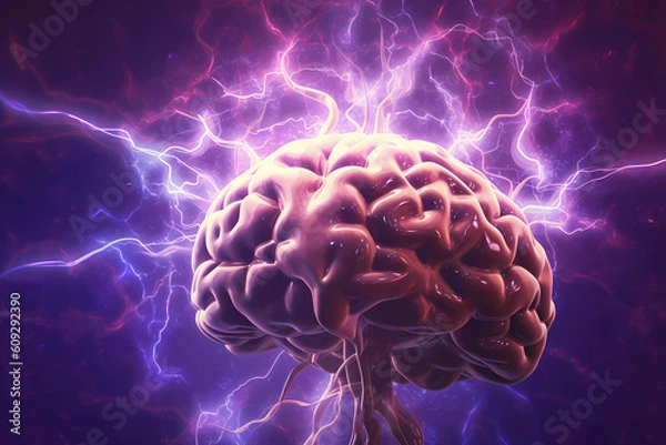 Obraz Epilepsy, neurological disorders with epileptic seizures. Generative AI.
