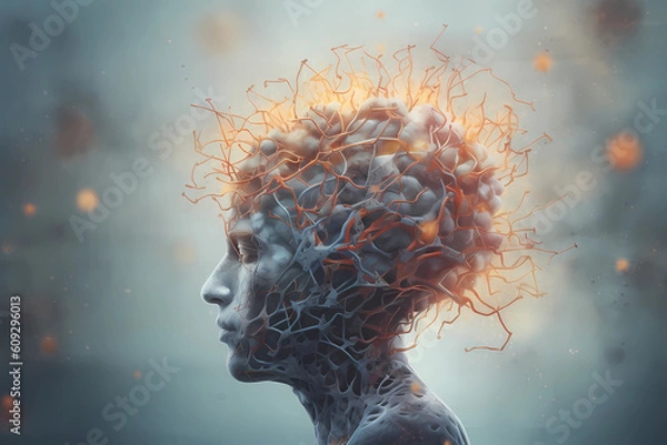 Obraz Multiple sclerosis, demyelinating disease. Generative AI.
