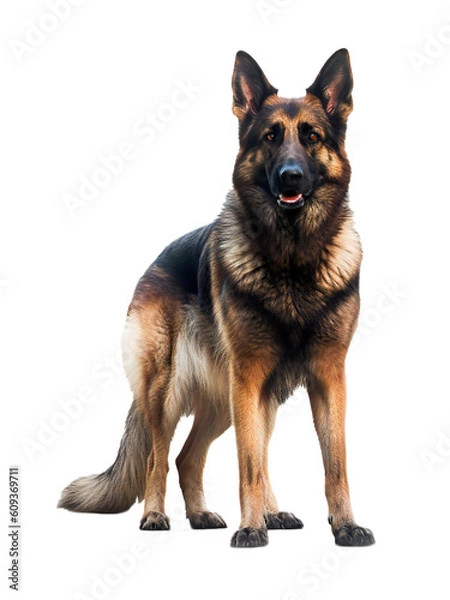 Fototapeta German Shepherd Dog on the transparent background. Generative AI