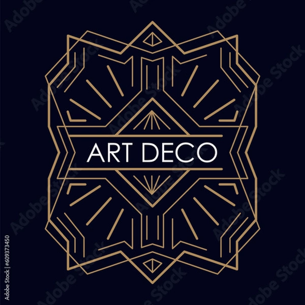 Fototapeta Art deco logo. Vintage label design. Retro badges. Vector image.
