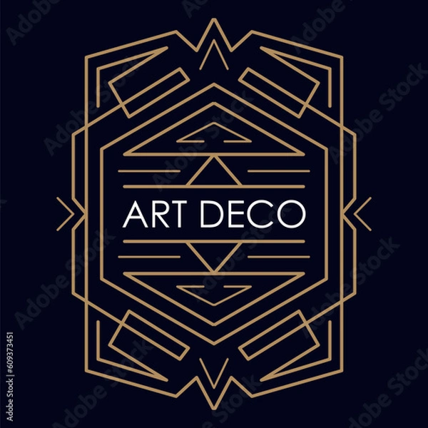 Fototapeta Art deco logo. Vintage label design. Retro badges. Vector image.