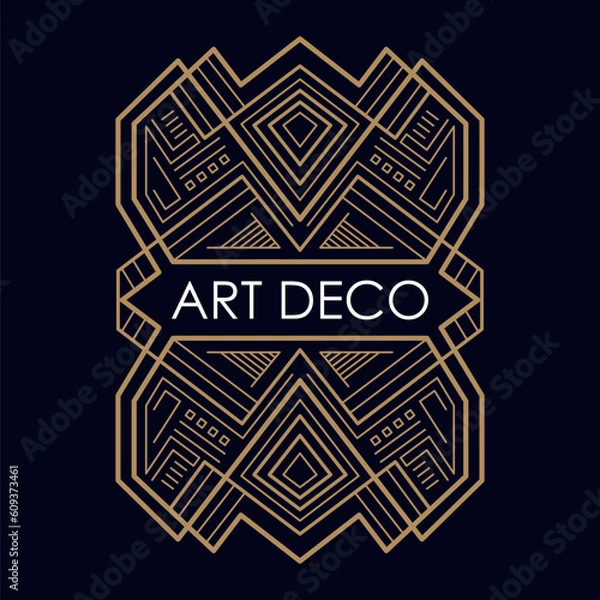 Fototapeta Art deco logo. Vintage label design. Retro badges. Vector image.