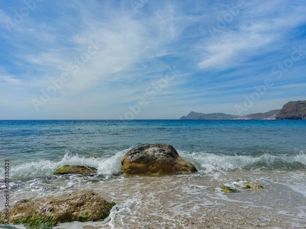 Fototapeta seascape with beaches in the background
