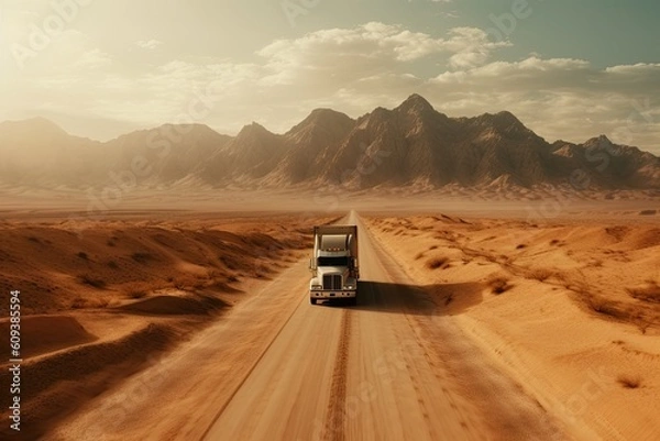 Obraz Big Rig on Desert Road