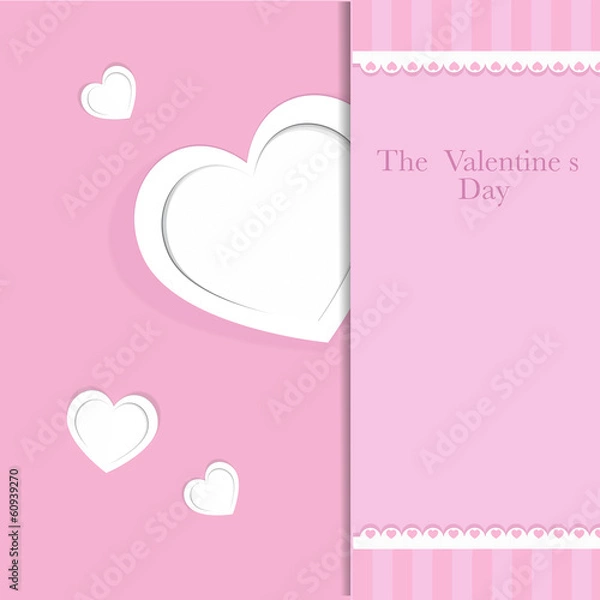 Obraz Heart from paper Valentines day card vector background