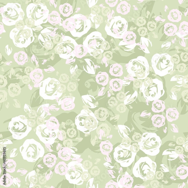 Fototapeta Seamless pattern with roses. Vector illustration.