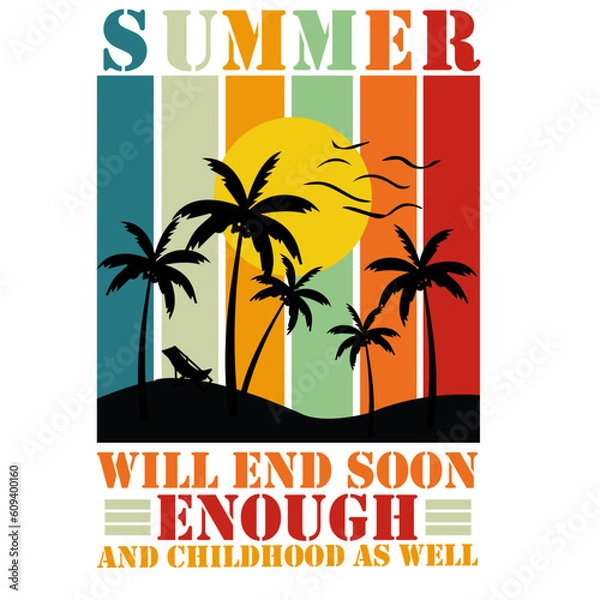 Obraz Retro Summer T-shirt Design, Vector