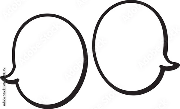 Fototapeta 吹き出し　会話　マンガ縦書きふき出し