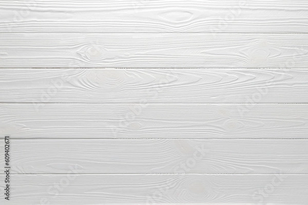 Fototapeta White wood table background, top view. Textured painted floor, board texture, wooden siding. Light gray horizontal planks, grey empty slats. Timber panel surface. Natural materials.