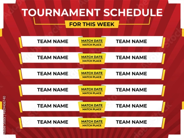 Obraz Match schedule for this week