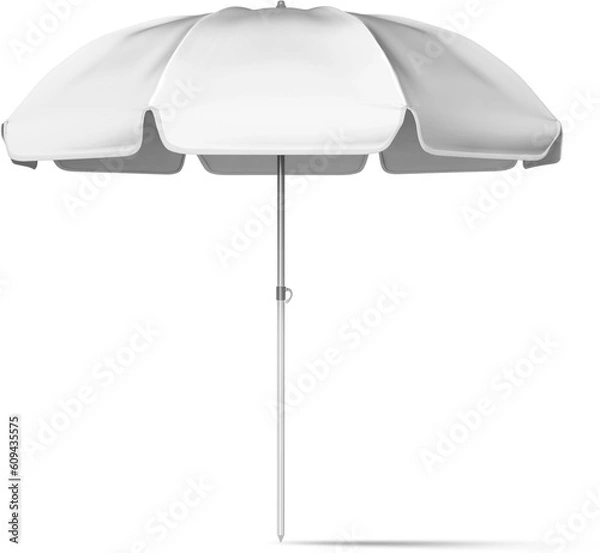 Obraz Beach Umbrella Blank White Isolated 3D Rendering