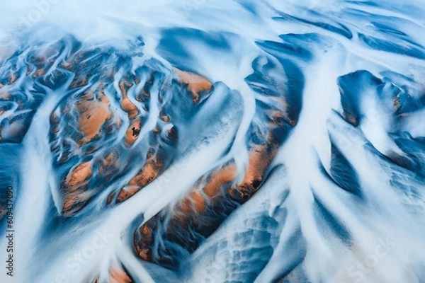 Obraz glacier rivers from above in iceland