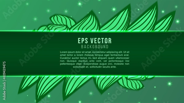 Fototapeta Green doodle decorative floral design frame with space for text in center. Black and white image in adult colouring books style