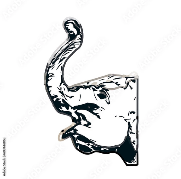 Fototapeta sketch of an elephant with transparent background