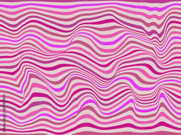 Fototapeta 3d creative backgtound with rose waves. Modern trendy vector illustration