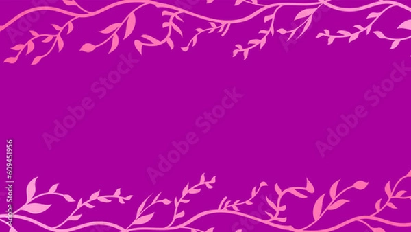 Fototapeta Abstract purple background of floral shapes, lines on white background with blank space in center for text. Minimalist wavy background.