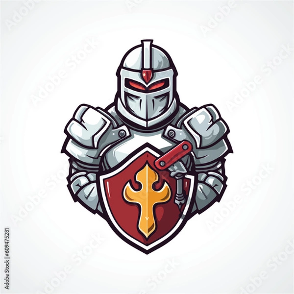 Obraz Knight Mascot Logo Design Knight Logo Vector