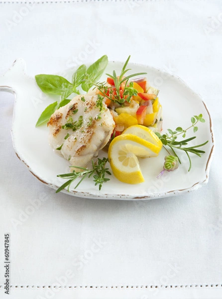 Obraz seeteufel mt Gemüse