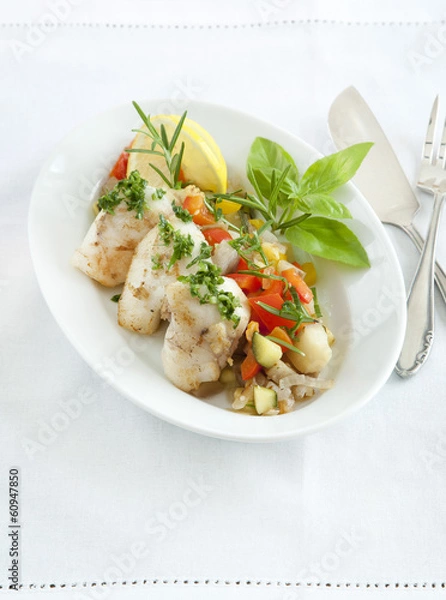 Obraz seeteufel mt Gemüse